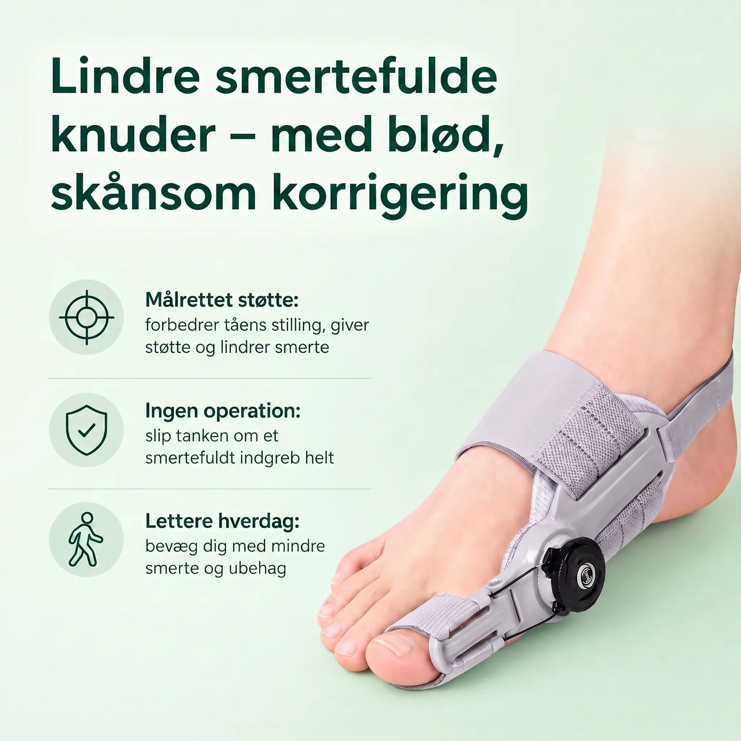 TåKorrekt™ – Skånsom justering og smertelindring ved hallux valgus